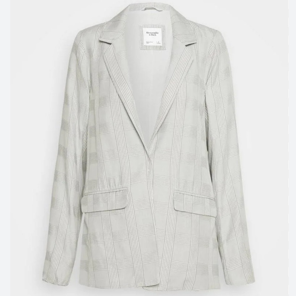 Abercrombie & Fitch Gray & White Plaid Blazer Size Large - Picture 15 of 15